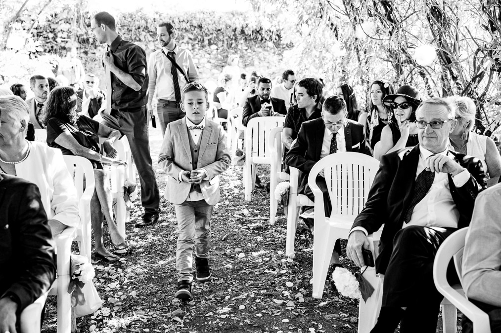 photographe mariage Thonon chateau de ripaille cérémonie laique noir et blanc