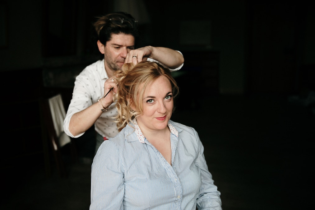 photographe mariage Thonon chateau de Ripaille preparatifs de la marié coiffure