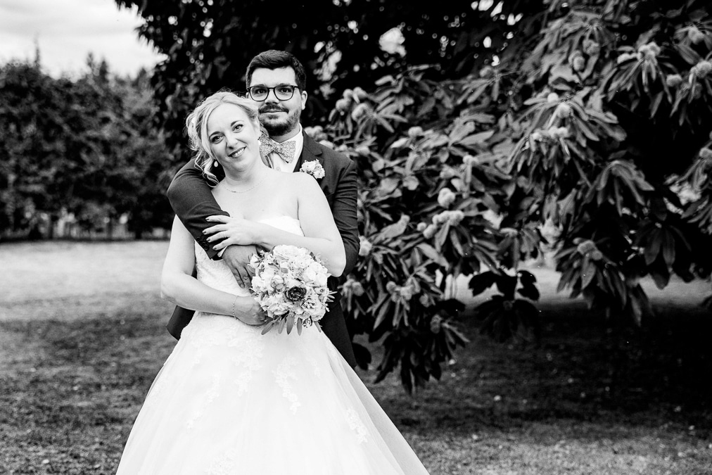 photographe mariage Thonon chateau de ripaille couple noir et blanc