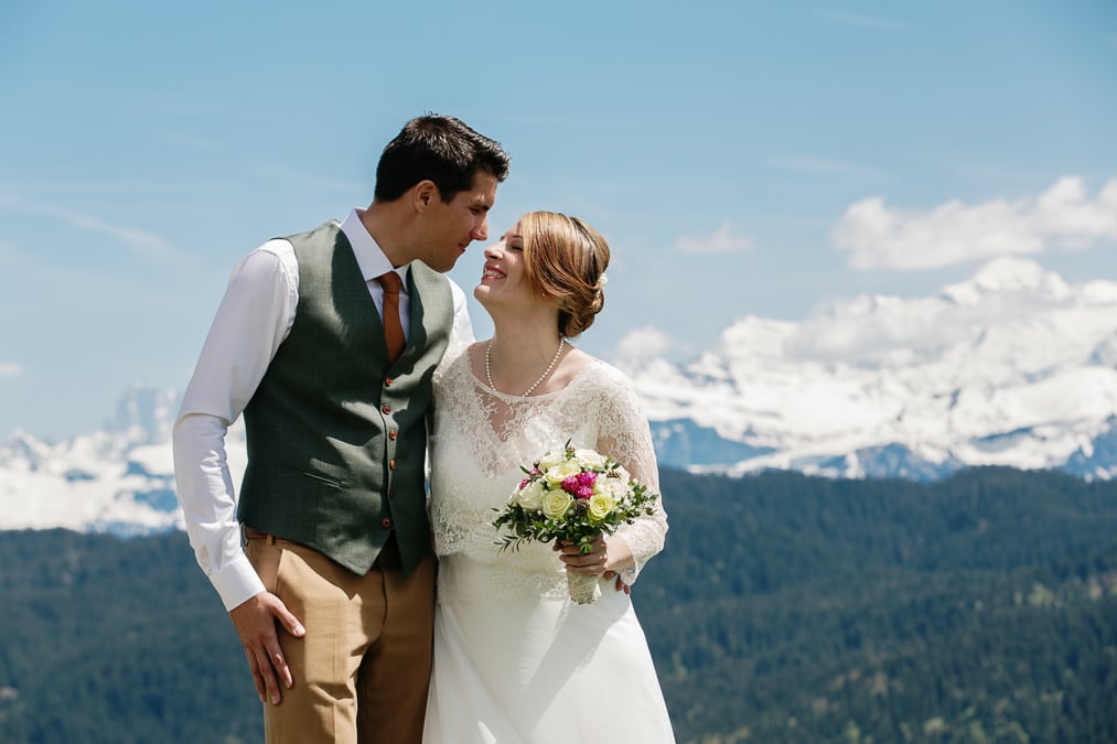 photographe mariage les Gets Thonon découverte des mariés mariage à la montagne